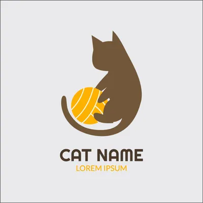 毛糸で遊ぶ猫のロゴ, logo, Logo, Logotype, Logo template