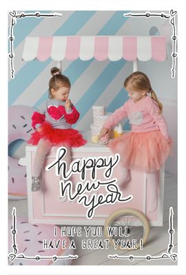 写真フレーム年賀状　手描き風のフレーム