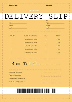卵色の納品書, delivery slip, template, Layout, Delivery Slip template