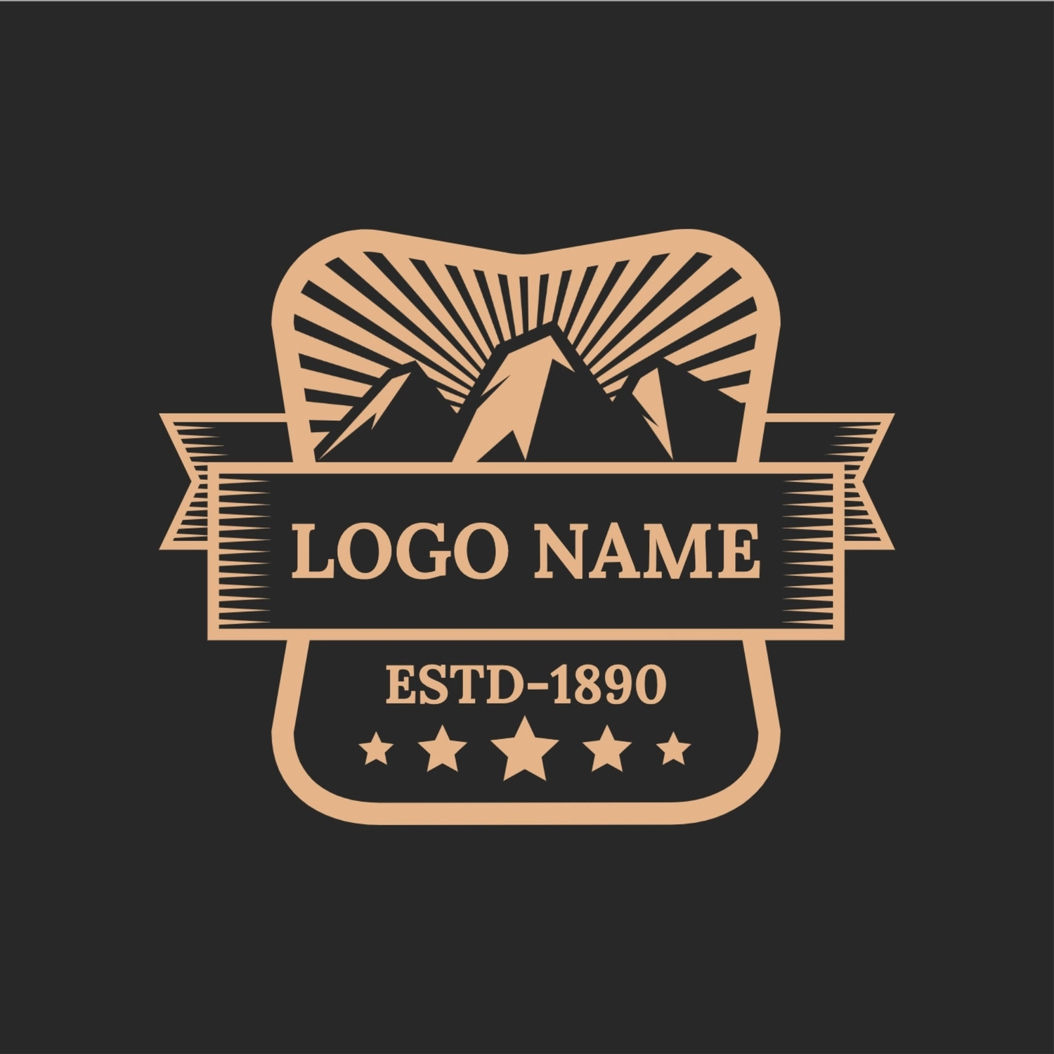 山のワッペンのロゴ, đồng, tạo ra, thiết kế, Logo mẫu