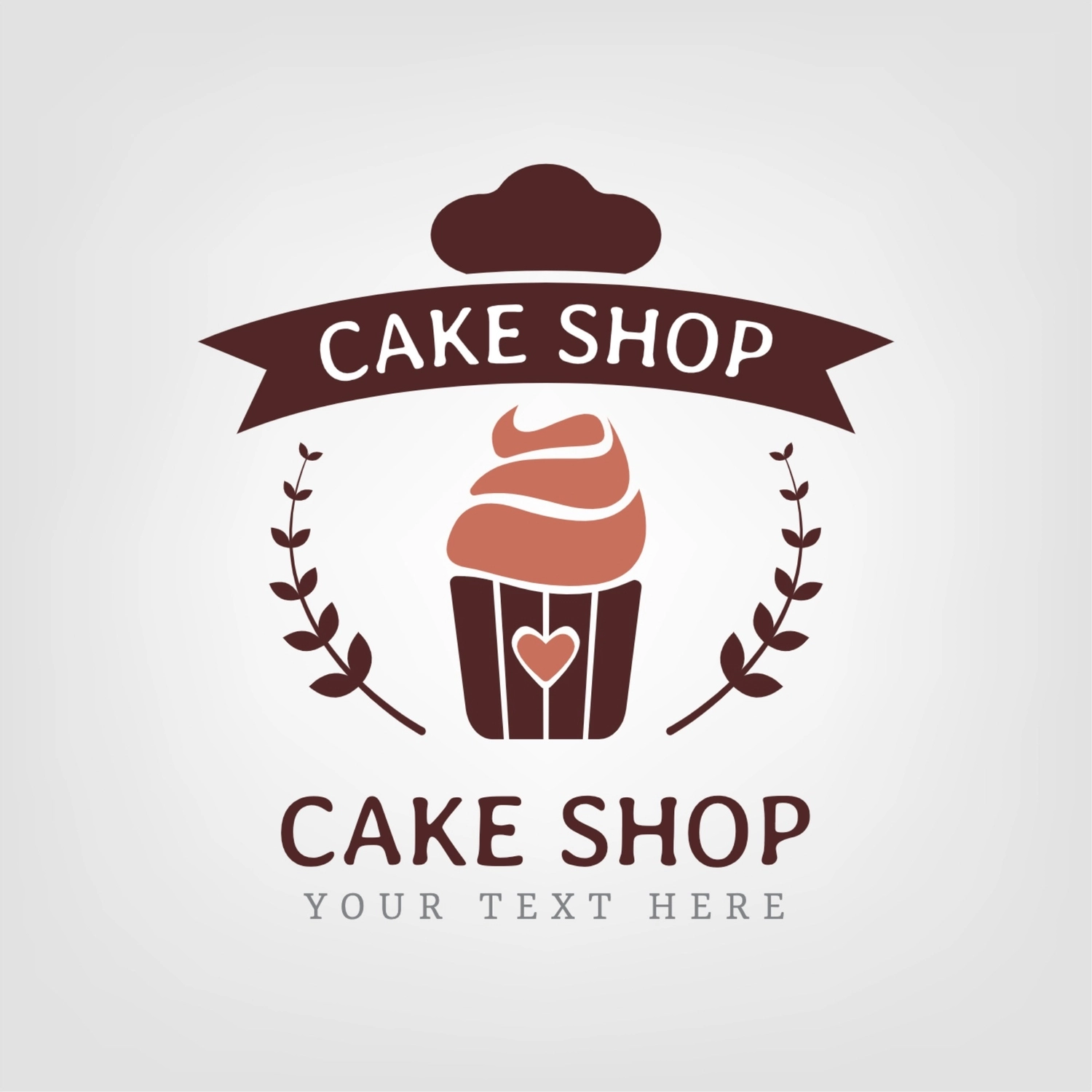 ケーキ屋のロゴ, 茶色, 作成, デザイン, ロゴテンプレート