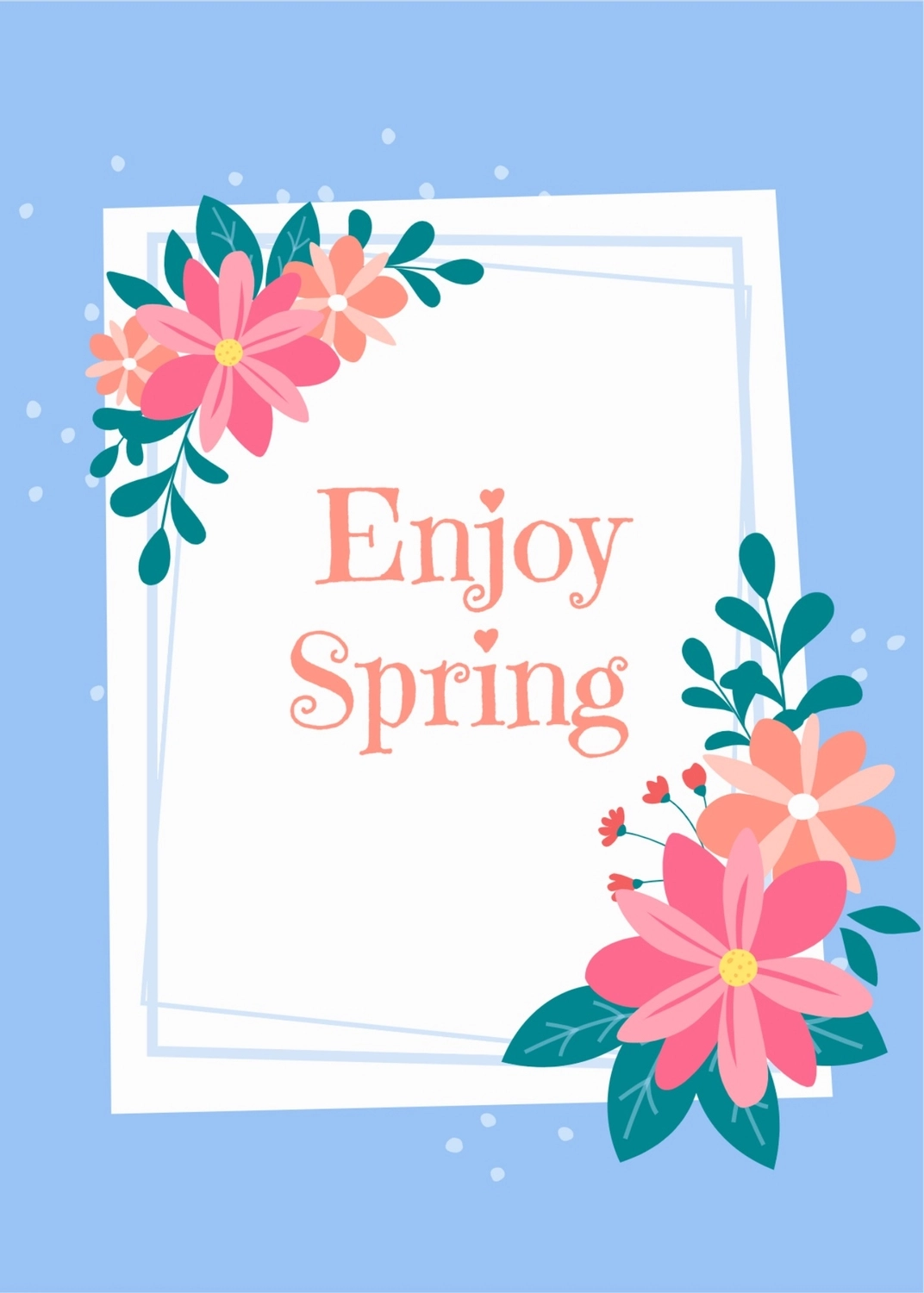 春のグリーティングカード　花のカード, 草花, 作成, デザイン, メッセージカードテンプレート