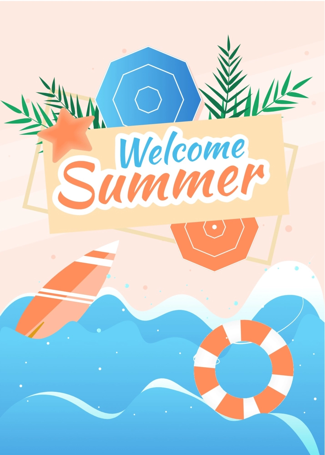 夏のグリーティングカード　ビーチ俯瞰, ビーチパラソル, 作成, デザイン, メッセージカードテンプレート