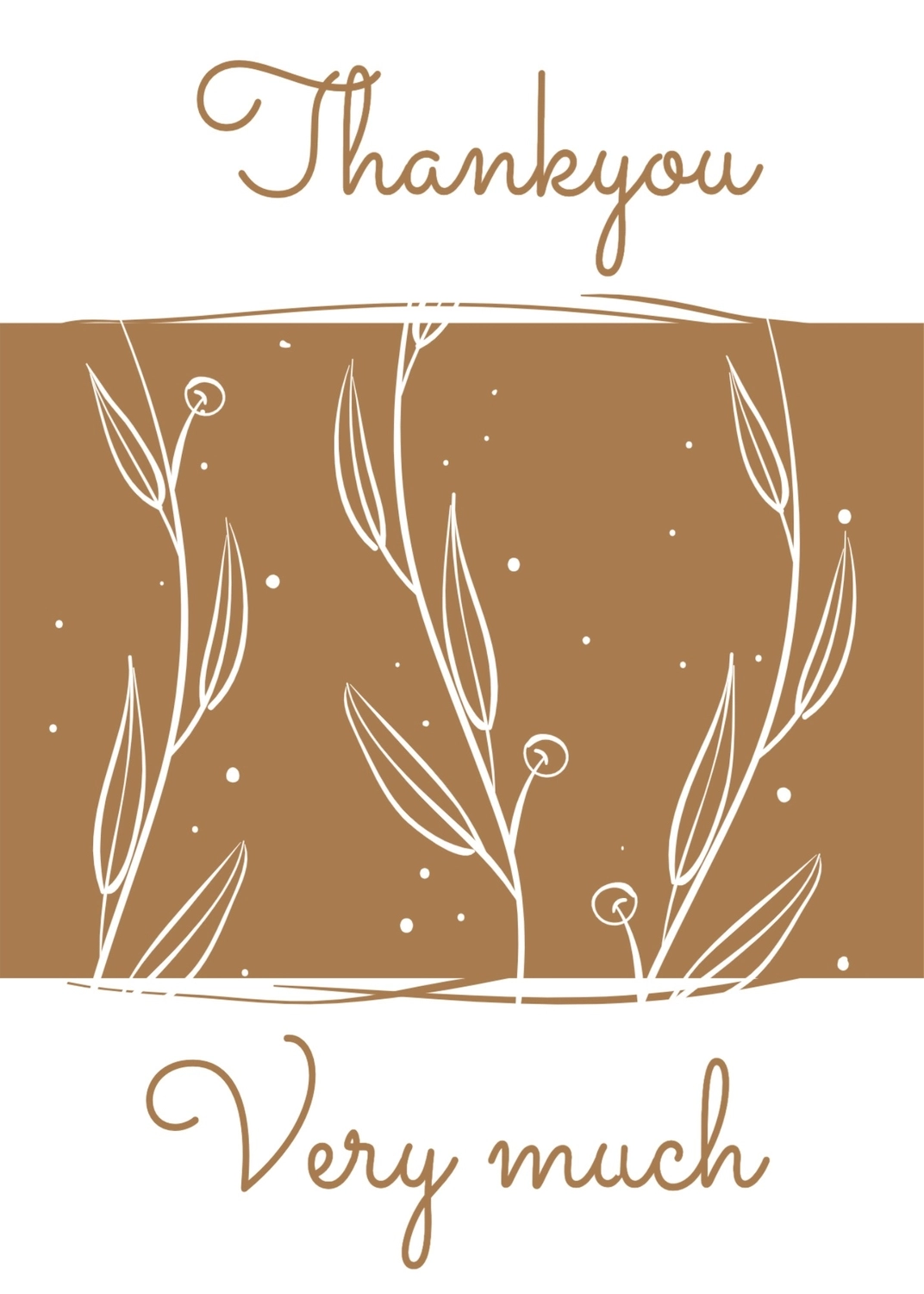 サンキューグリーティングカード　植物, お礼, 作成, デザイン, メッセージカードテンプレート