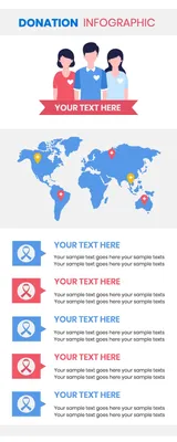 世界地図の寄付インフォグラフィック, Infographic, template, Guidelines, Infographic template