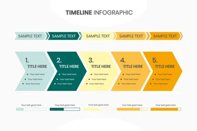 矢羽根マークのタイムラインインフォグラフィック, Infographic, template, Timeline, Infographic template