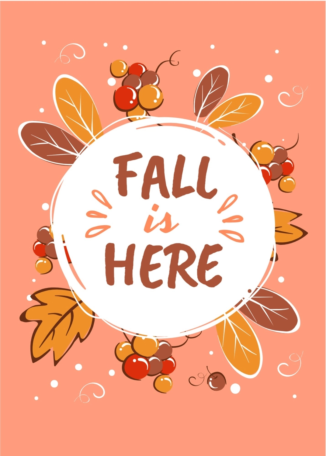 秋のグリーティングカード　紅葉, 秋はここにあります, 作成, デザイン, メッセージカードテンプレート