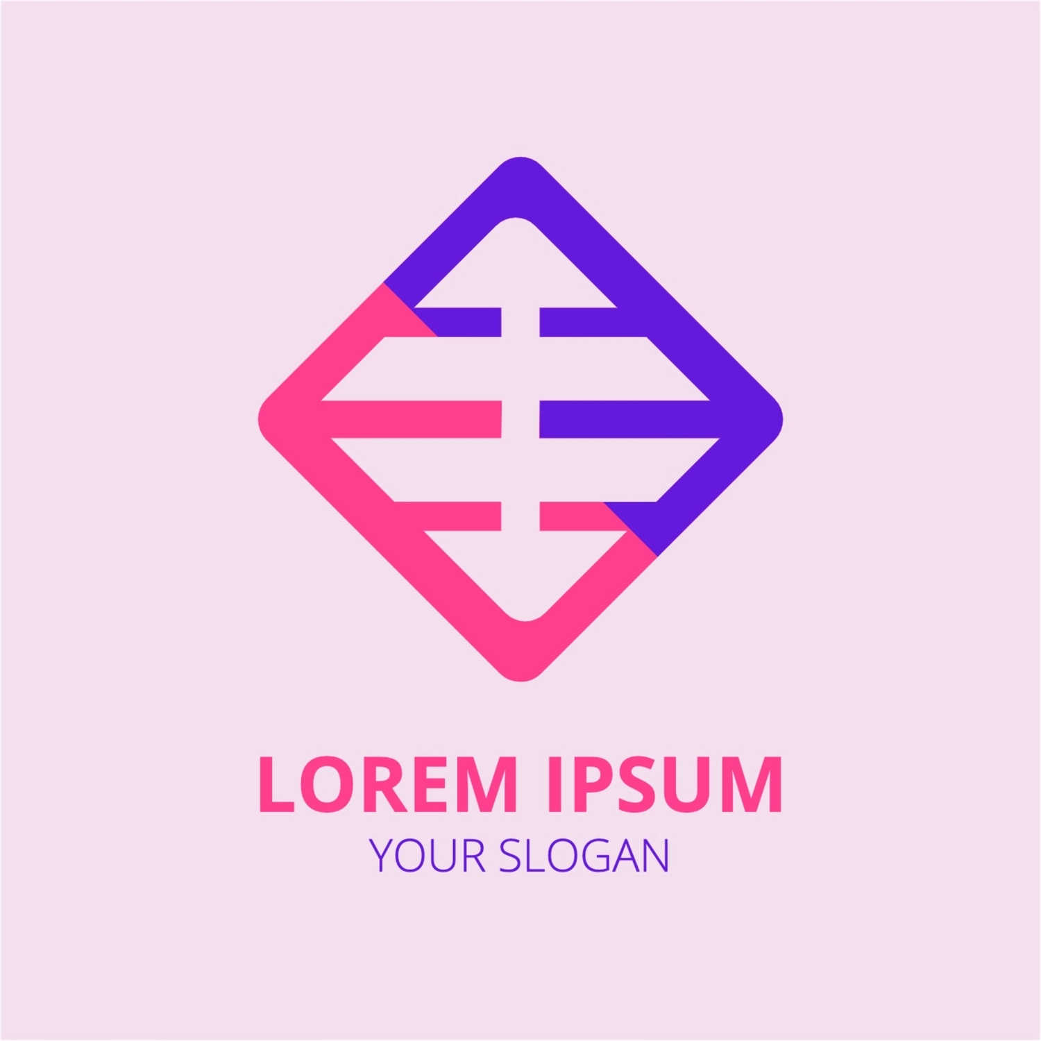 紫とピンクの正方形のロゴ, ロゴ, ロゴマーク, ロゴタイプ, ロゴテンプレート