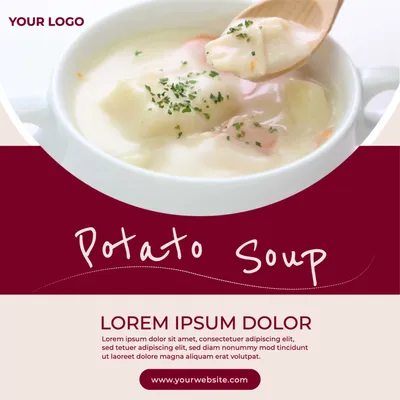 ポテトスープ, soup, Potato soup, potato, Instagram Post template