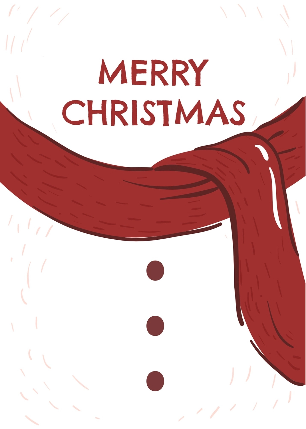 クリスマスグリーティングカード　雪だるまのマフラー, 体, クリスマスカード, 作成, メッセージカードテンプレート
