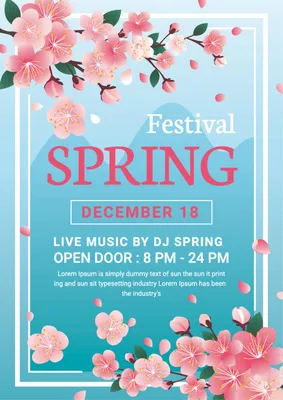 春のイベント　桜, spring, Mountain, Cherry Blossoms, Poster template