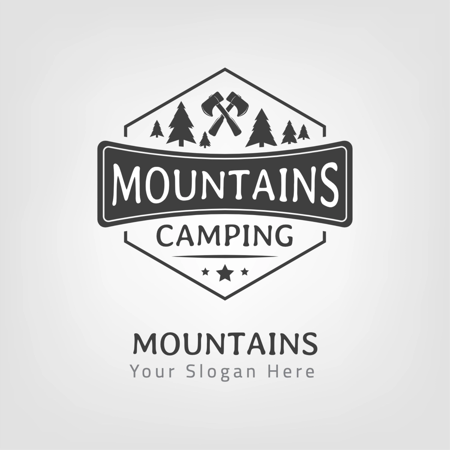 山のロゴ, 插圖, 創造, 設計, 商標 模板