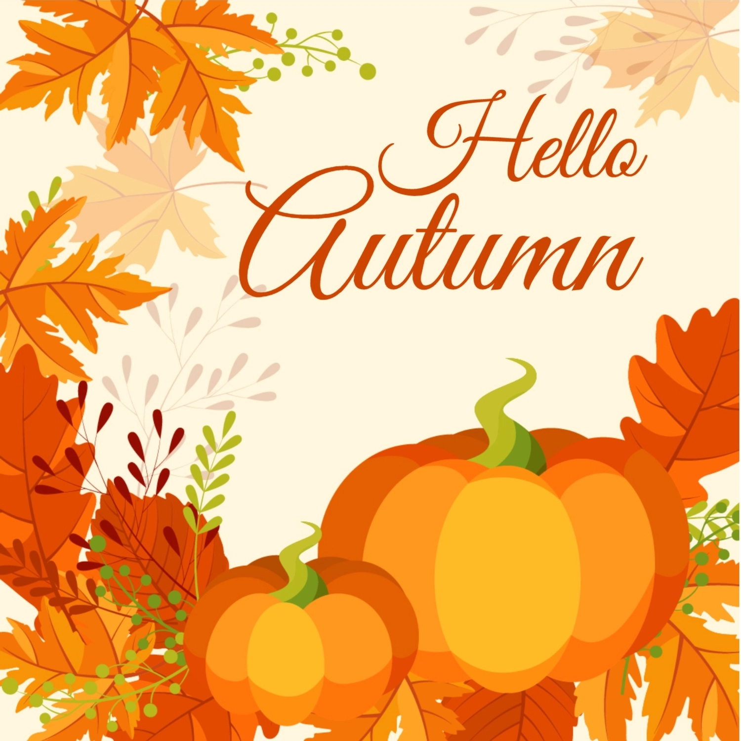 秋のグリーティングカード　かぼちゃ, カボチャ, 作成, デザイン, メッセージカードテンプレート