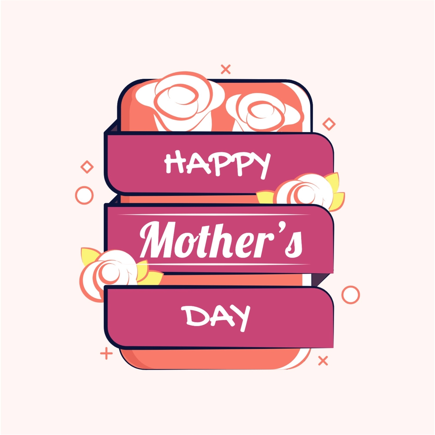 キラキラの母の日ロゴ, バラ, 作成, デザイン, ロゴテンプレート