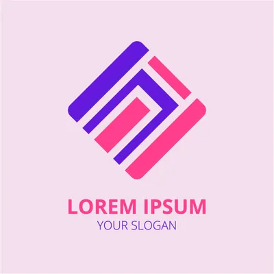 紫とピンクの正方形のロゴ, logo, Logo, Logotype, Logo template