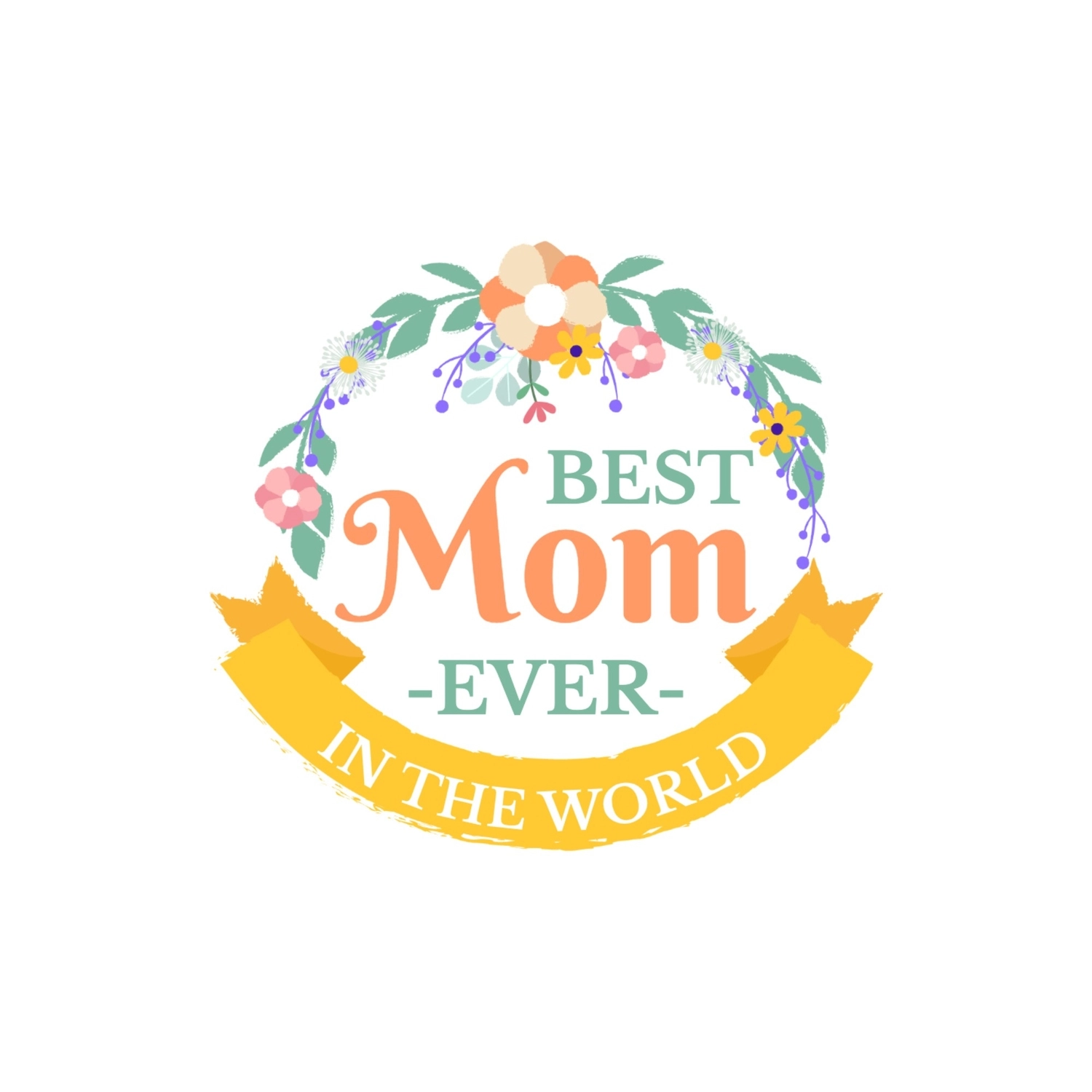 花の母の日ロゴ, 史上最高の母親, 作成, デザイン, ロゴテンプレート