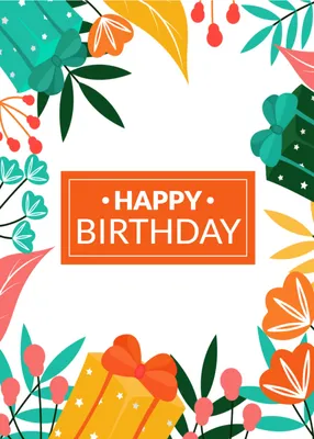 誕生日プレゼントとお花　赤, Tiny, Fashionable, design, Birthday Card template