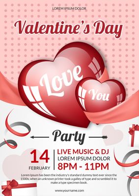 Poster template 2685, Valentine&#39;s Day, Valentine, party, Poster template