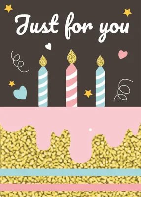 誕生日カード　ケーキの上のキャンドル, Birthday card, birthday, card, Birthday Card template