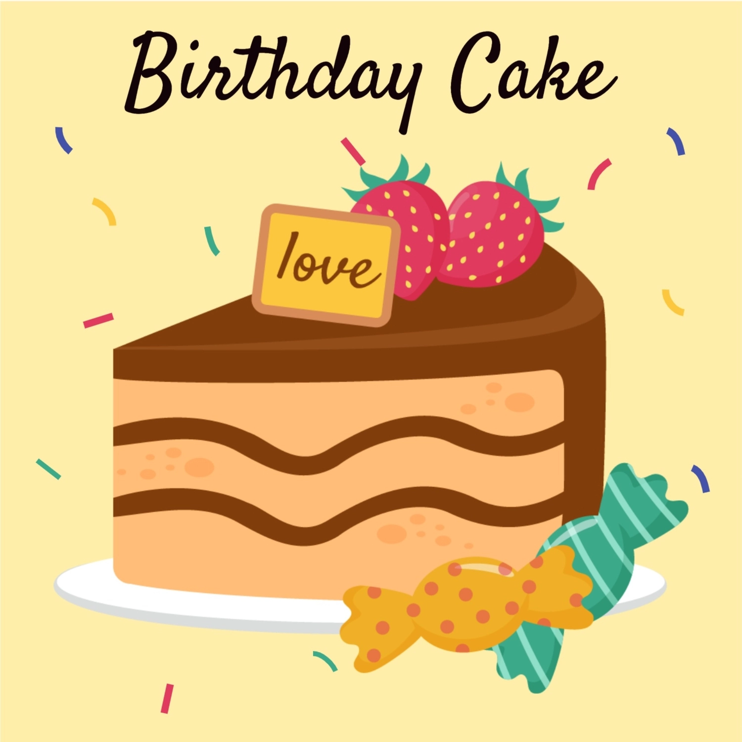 誕生日ケーキ, 茶色, バースデーカード, 作成, 誕生日カードテンプレート