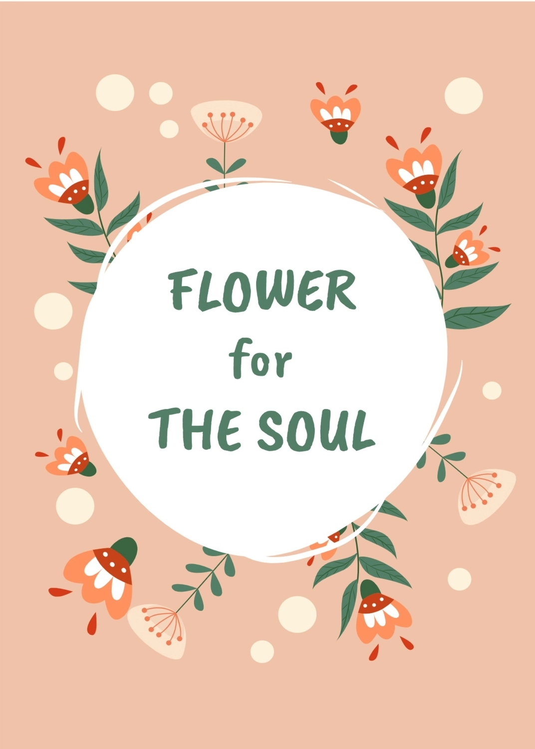 花のグリーティングカード　丸いメッセージスペースと花, 円, 만들기, 디자인, 메시지 카드 템플릿