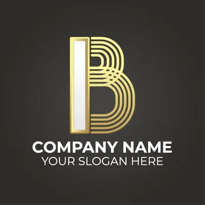 金色の「B」のロゴ, logo, Logo, Logotype, Logo template
