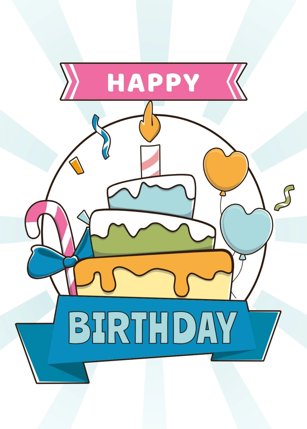 誕生日カード　バースデーケーキ, バースデーケーキ, バースデーカード, 作成, 誕生日カードテンプレート