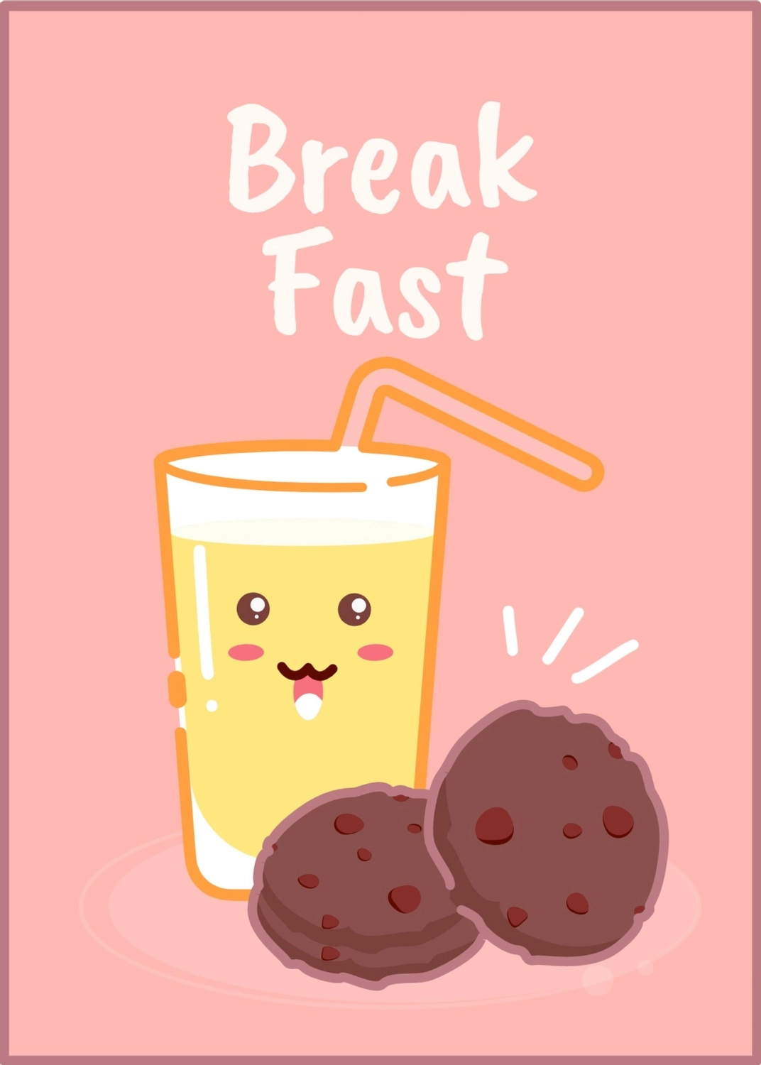 朝食のグリーティングカード, 強調する, 作成, デザイン, メッセージカードテンプレート