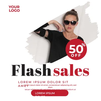 フラッシュセール, Flash sale, Sale, Great value, Instagram Post template