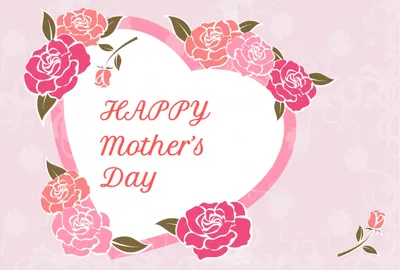 ピンクの薔薇イラストの母の日カード, 豐富多彩的, 粉色的, 微小的,  模板