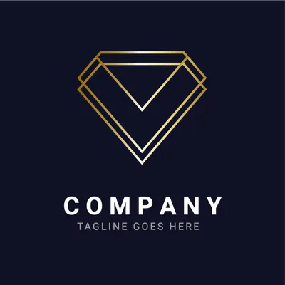 金色の横から見たダイヤモンドのようなロゴ, logo, Logo, Logotype, Logo template