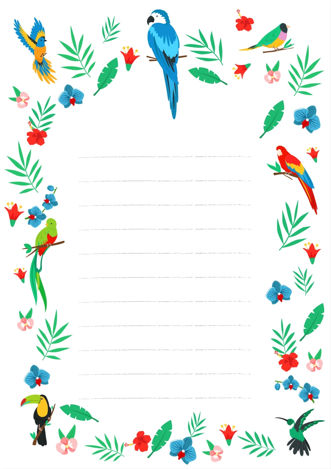 青い鳥の便箋, giấy viết thư, lá thư, lá thư, Bức thư mẫu