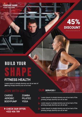 フィットネスクラブチラシレイアウト