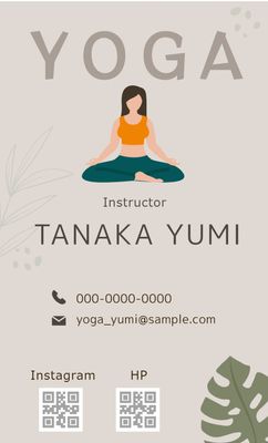 ヨガインストラクター名刺, yoga, Yoga instructor, name card, Business Card template