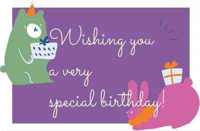 クマとウサギの誕生日カード, イラスト, くま, うさぎ, 誕生日カードテンプレート