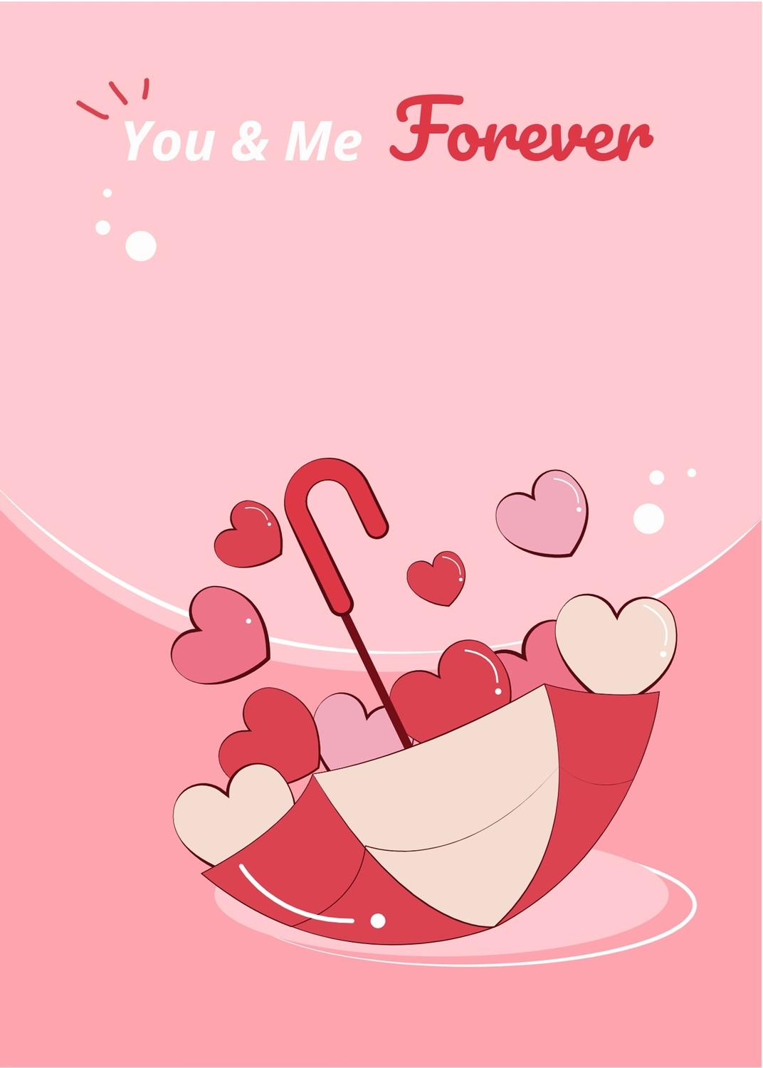 バレンタインデーグリーティングカード　傘とハート, umbrella, create, design, message card template