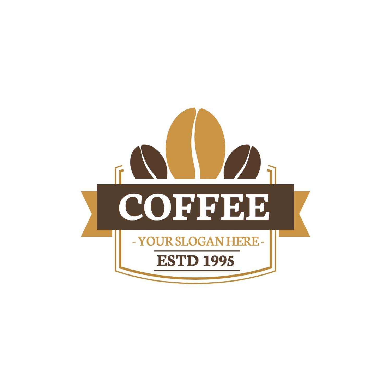 コーヒーショップのロゴ, ベージュ, 作成, デザイン, ロゴテンプレート