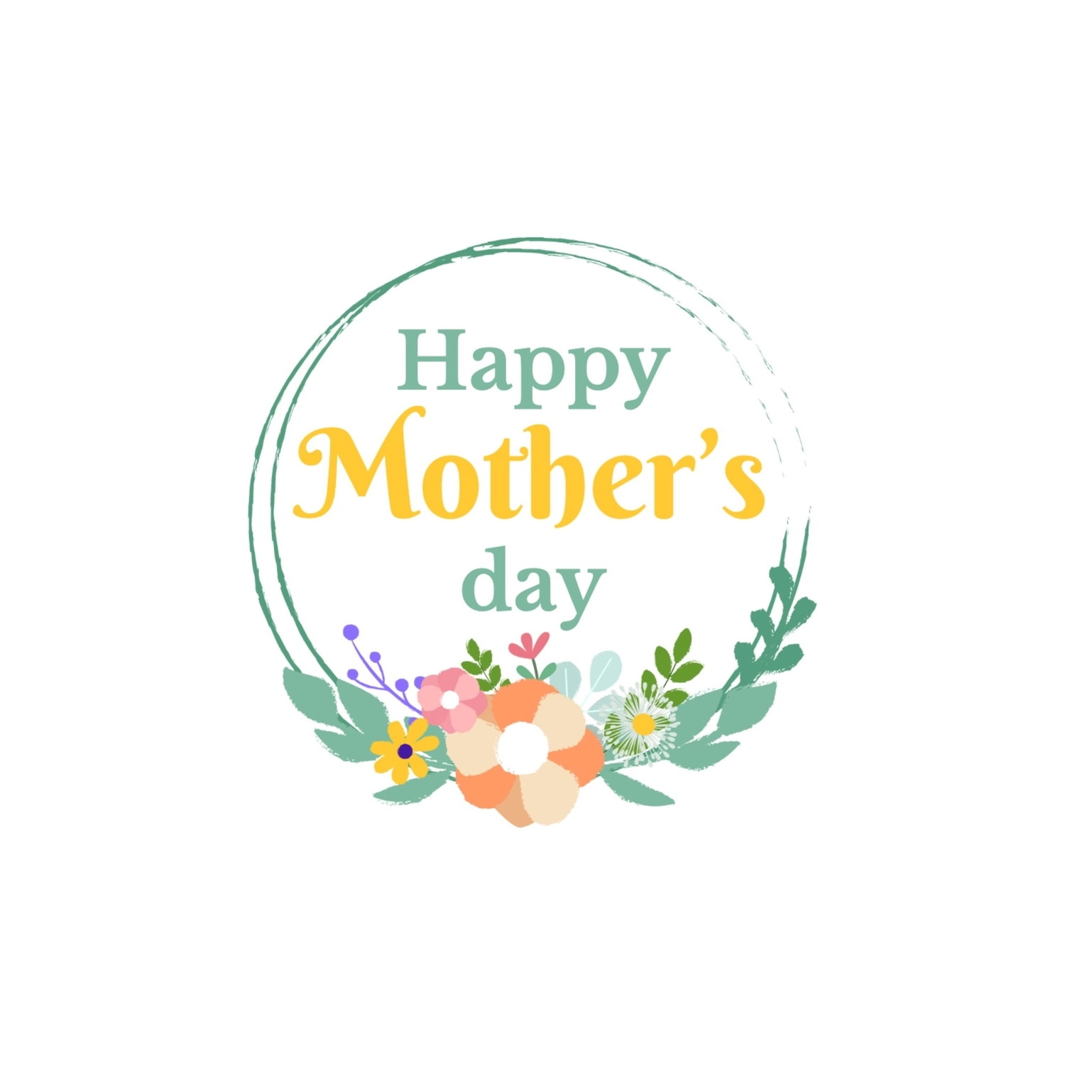 花の母の日ロゴ, 母の日おめでとう, 作成, デザイン, ロゴテンプレート