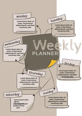 モノトーンの計画メモ, plan, schedule, sticky note, Planner template