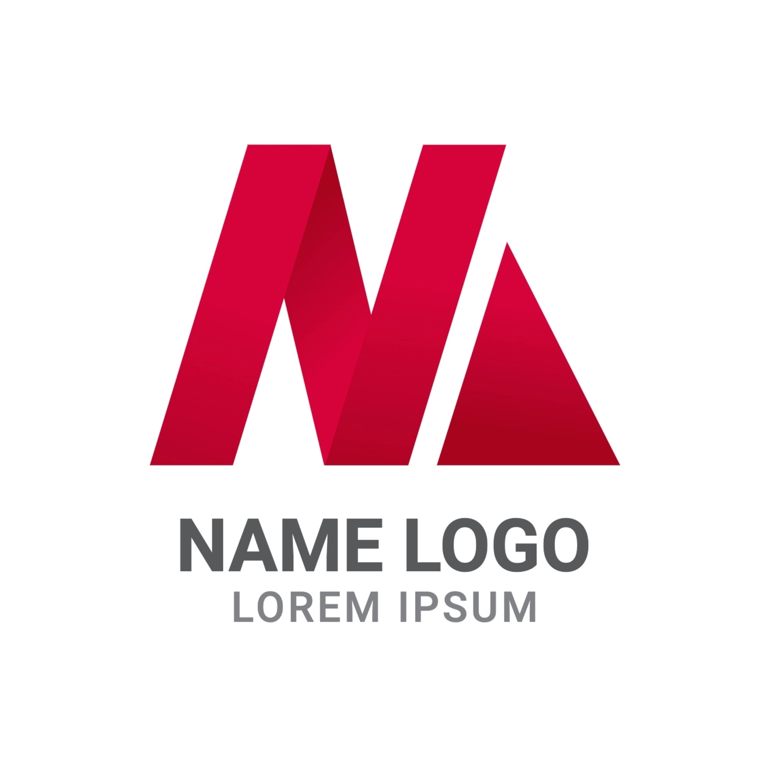 赤いNのロゴ, 単色, 作成, デザイン, ロゴテンプレート