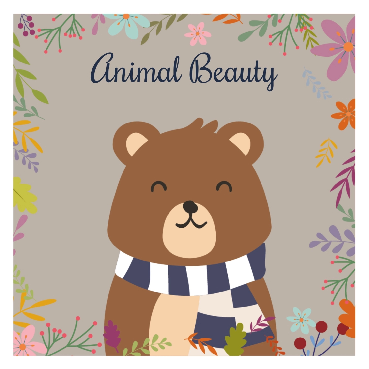 動物グリーティングカード　くま, 圍巾, 創造, 設計, 留言卡 模板