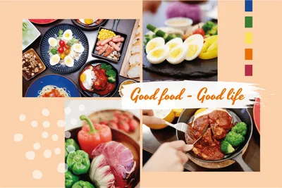 美味しい料理, Photo, collage, cooking, Photo Collage template