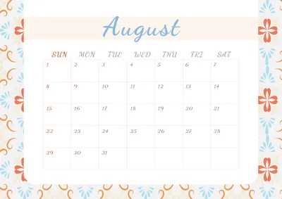 8月カレンダー, calendar, schedule, August, Calendar template