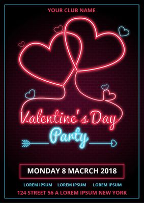 Poster template 2682, Valentine&#39;s Day, Valentine, party, Poster template