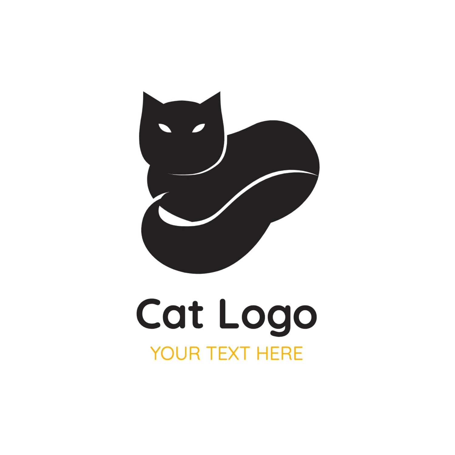 ネコのロゴ, シルエット, 作成, デザイン, ロゴテンプレート