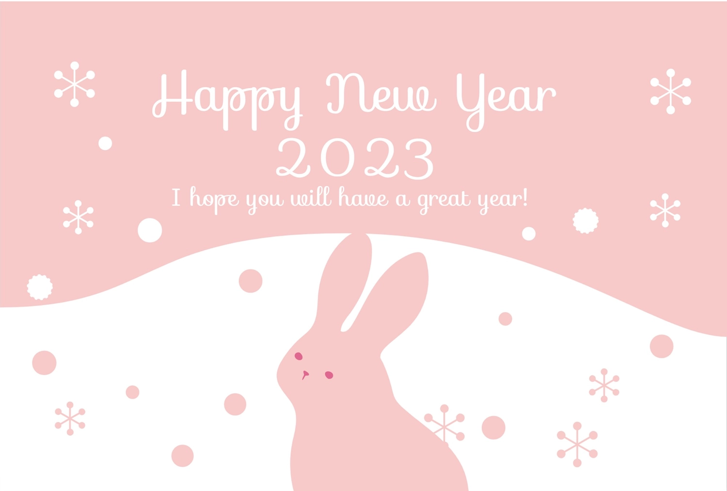 パステルピンクのうさぎ年賀状, animal, Pastel pink, concord, New Year Card template