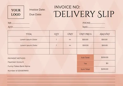 ダイヤ柄の納品書, delivery slip, template, Layout, Delivery Slip template