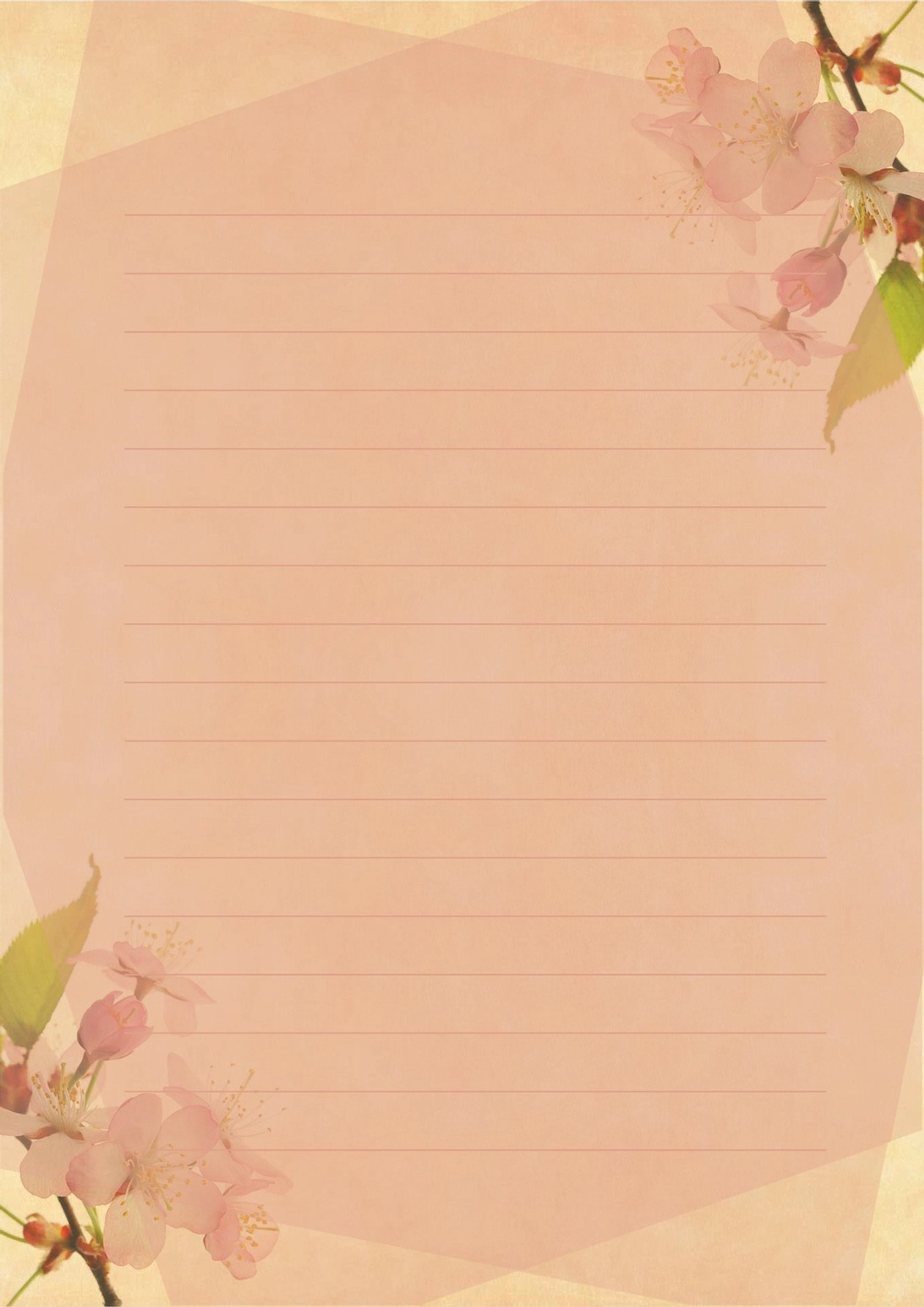 桜イラストの便箋, 만들기, 편집, 디자인, 편지지 템플릿