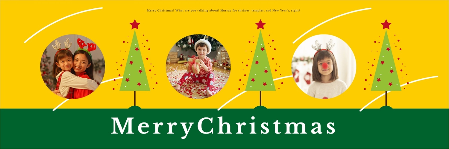 ツートンカラーで子供写真のクリスマスTwitter向けヘッダー, 女士, 母親, 女孩, 推特標題 模板