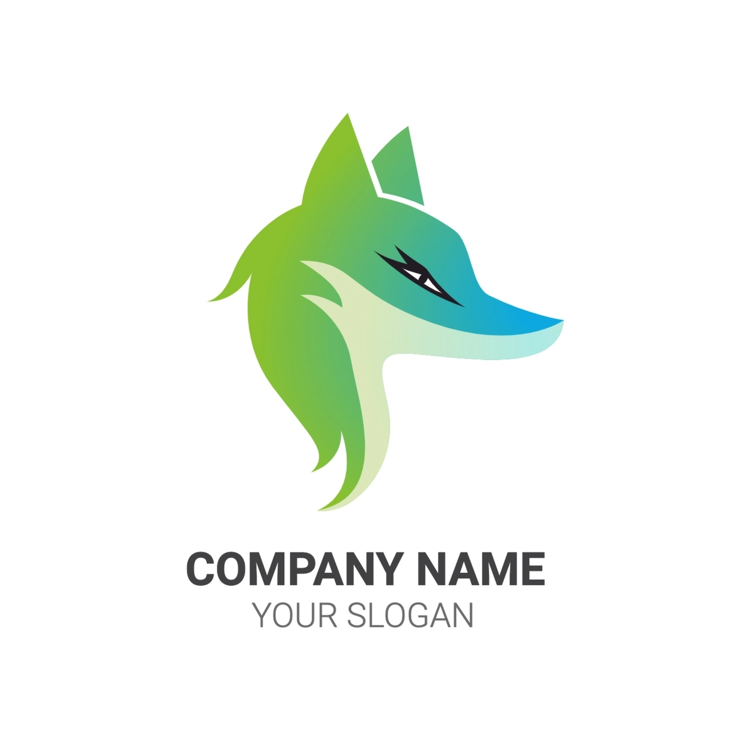 オオカミのロゴ, グラデーション, 作成, デザイン, ロゴテンプレート